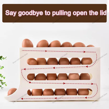 4-Layer 30-Egg Rolling Storage Box