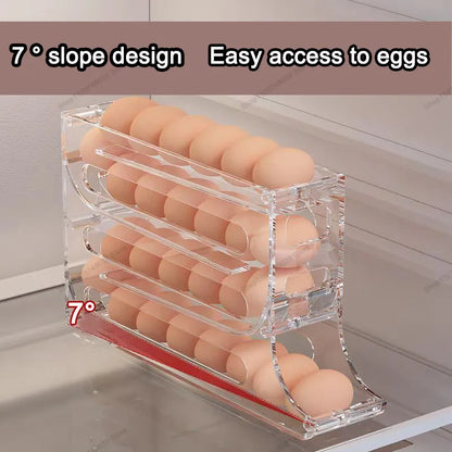 4-Layer 30-Egg Rolling Storage Box